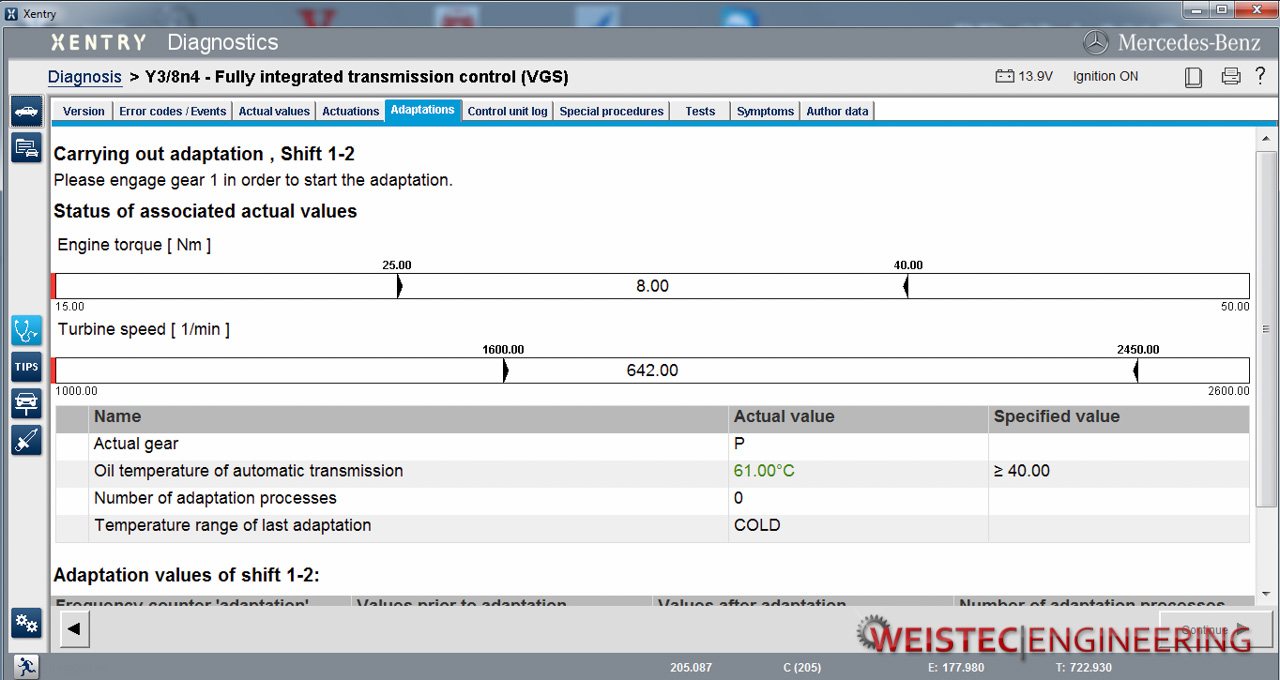 Mercedes Xentry Diagnostic Tool Program Window - Upshift reprograming step 1Mercedes Xentry Diagnostic Tool Program Window - Upshift reprograming step 2